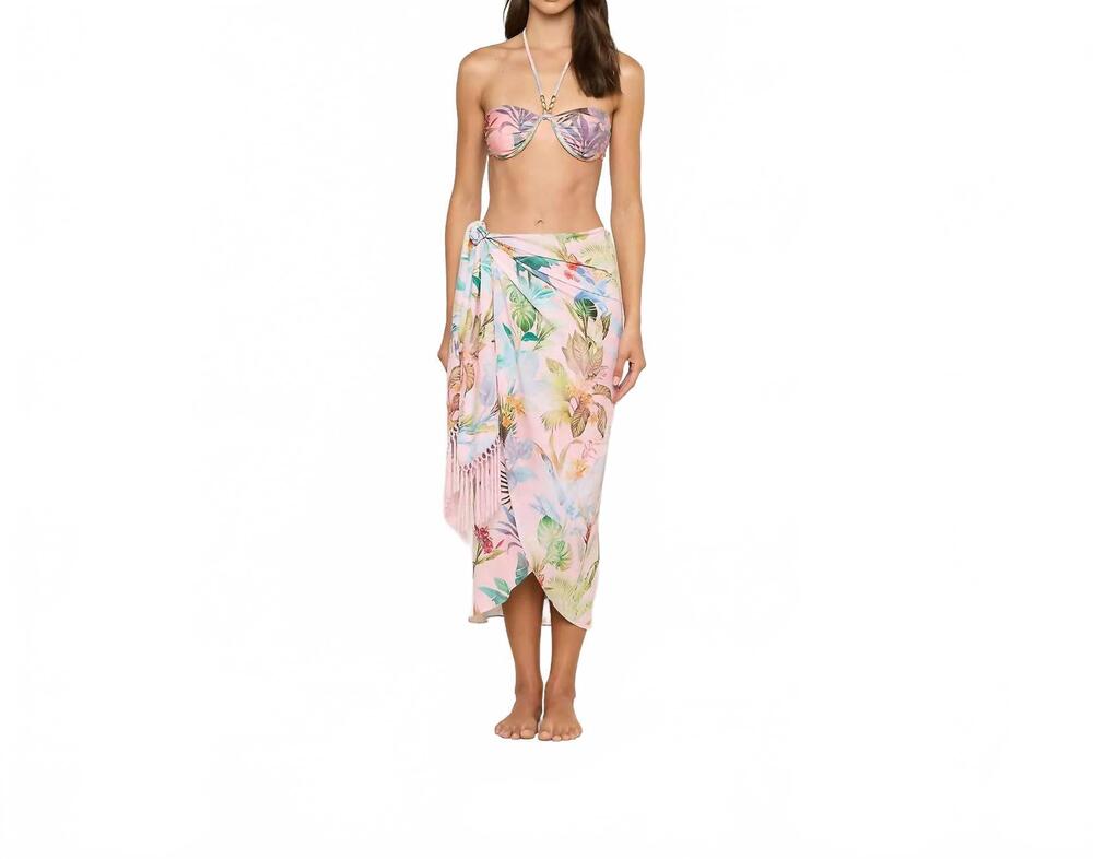 NEW L'AGENCE palm marena cover up in white multi